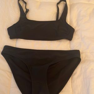 Black, full coverage bikini